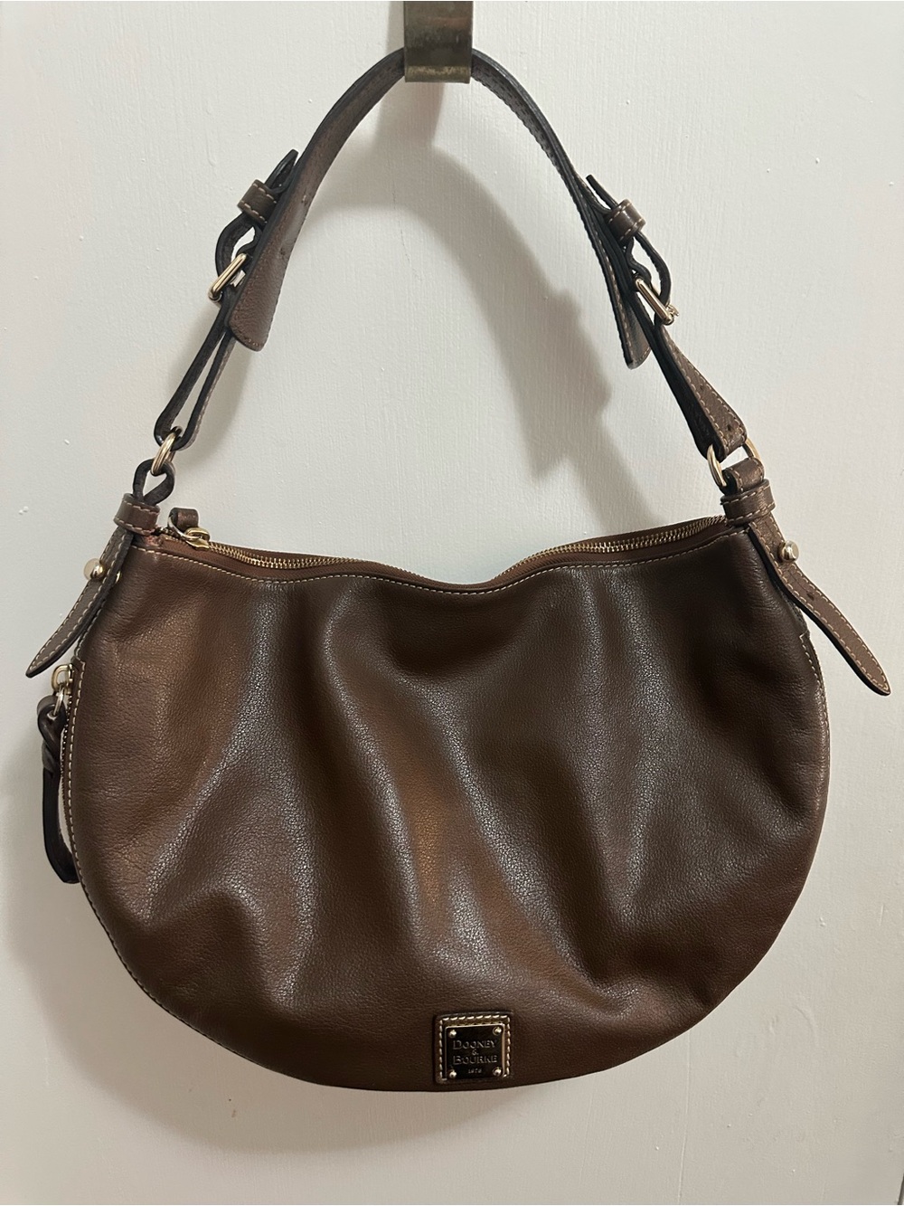 Dooney & Bourke Chocolate Brown Leather Hobo Bag vintage